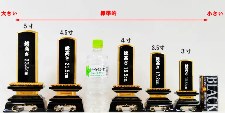 位牌の大きさ比較